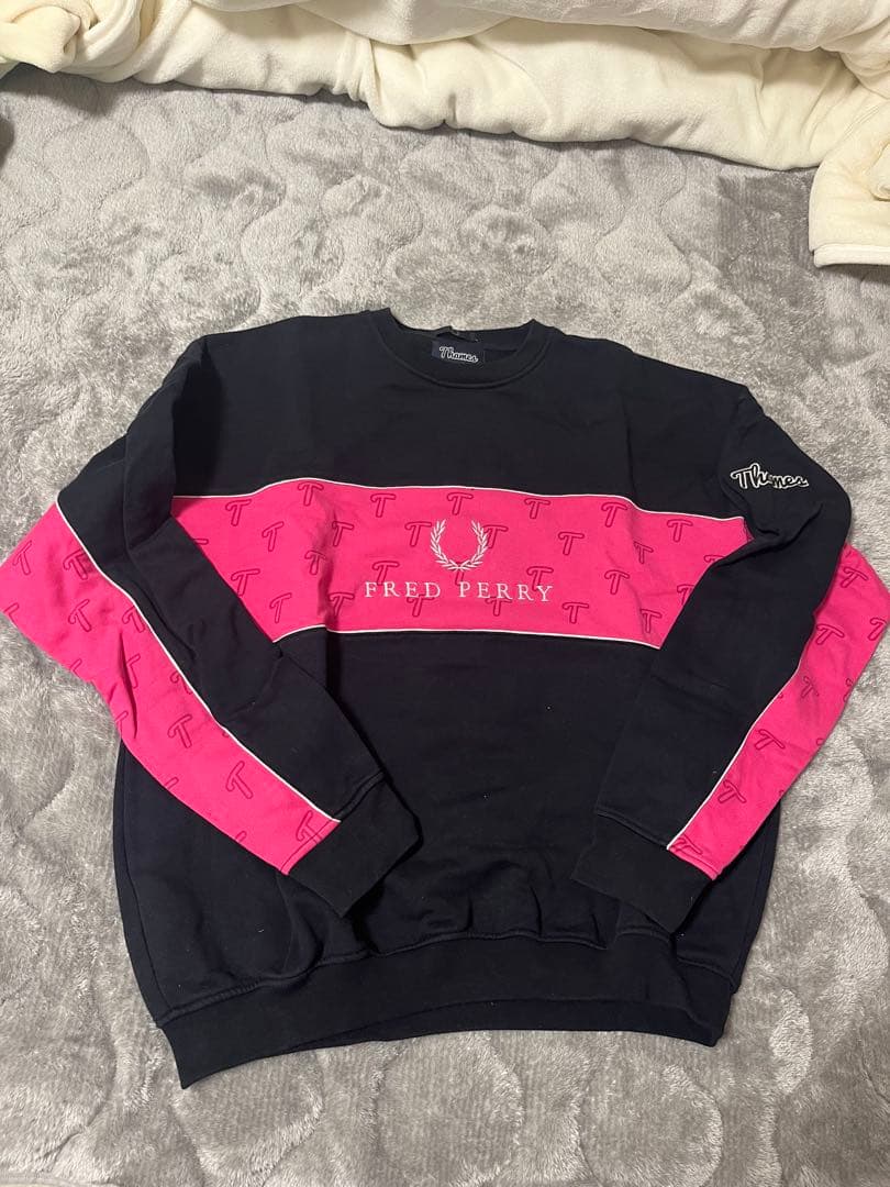 Fred Perry Thames スウェット M ネイビー/ピンク