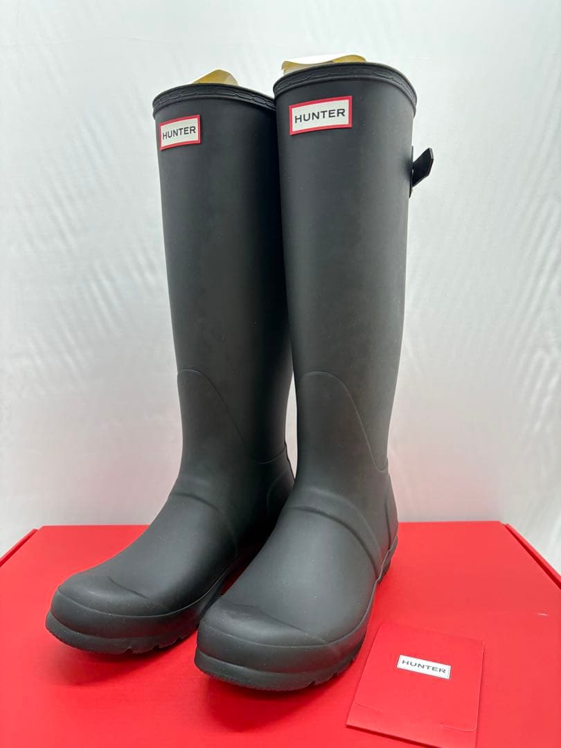 ①未使用 ハンター オリジナル トール レインブーツ ブラック　黒 24cm