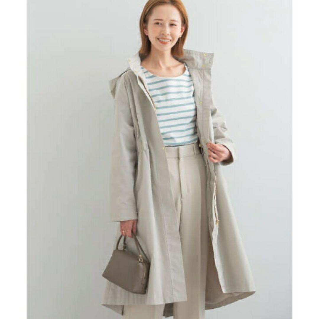 yosk123　微光沢ウエストギャザー2WAYフードコート定価2.2万円