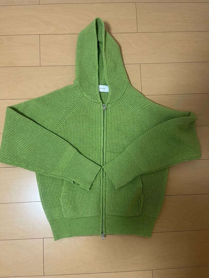 トップス soerte Wool knit double zip-up hoodie