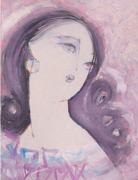 油絵 菅家令子 絵 絵画 インテリア F6-082111 人物 女性