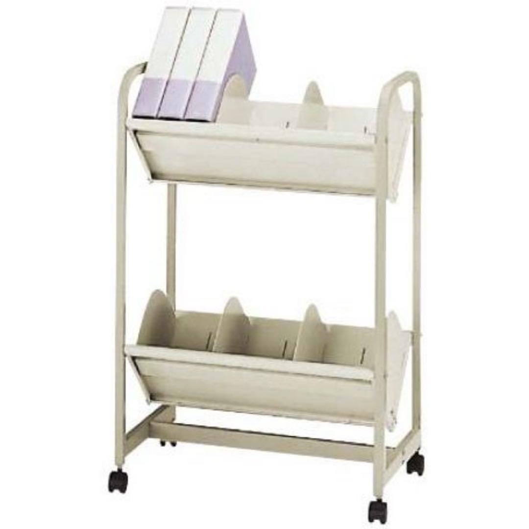 PLUS 2段 ファイルワゴン FY-9060F キャスター付き 本棚 書類整理