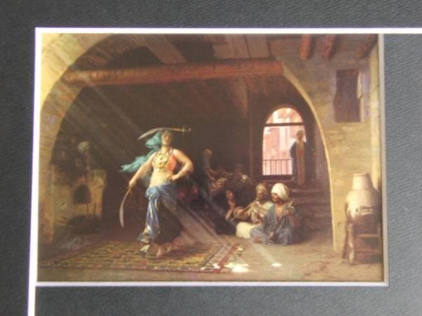 ジェローム・ジャン＝レオン、カフェにおける剣の舞、希少な画集より