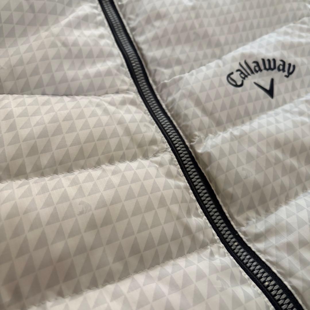 キャロウェイ　ダウンジャケット　総柄　2WAY　ブルゾン　ベスト　ホワイト系　L