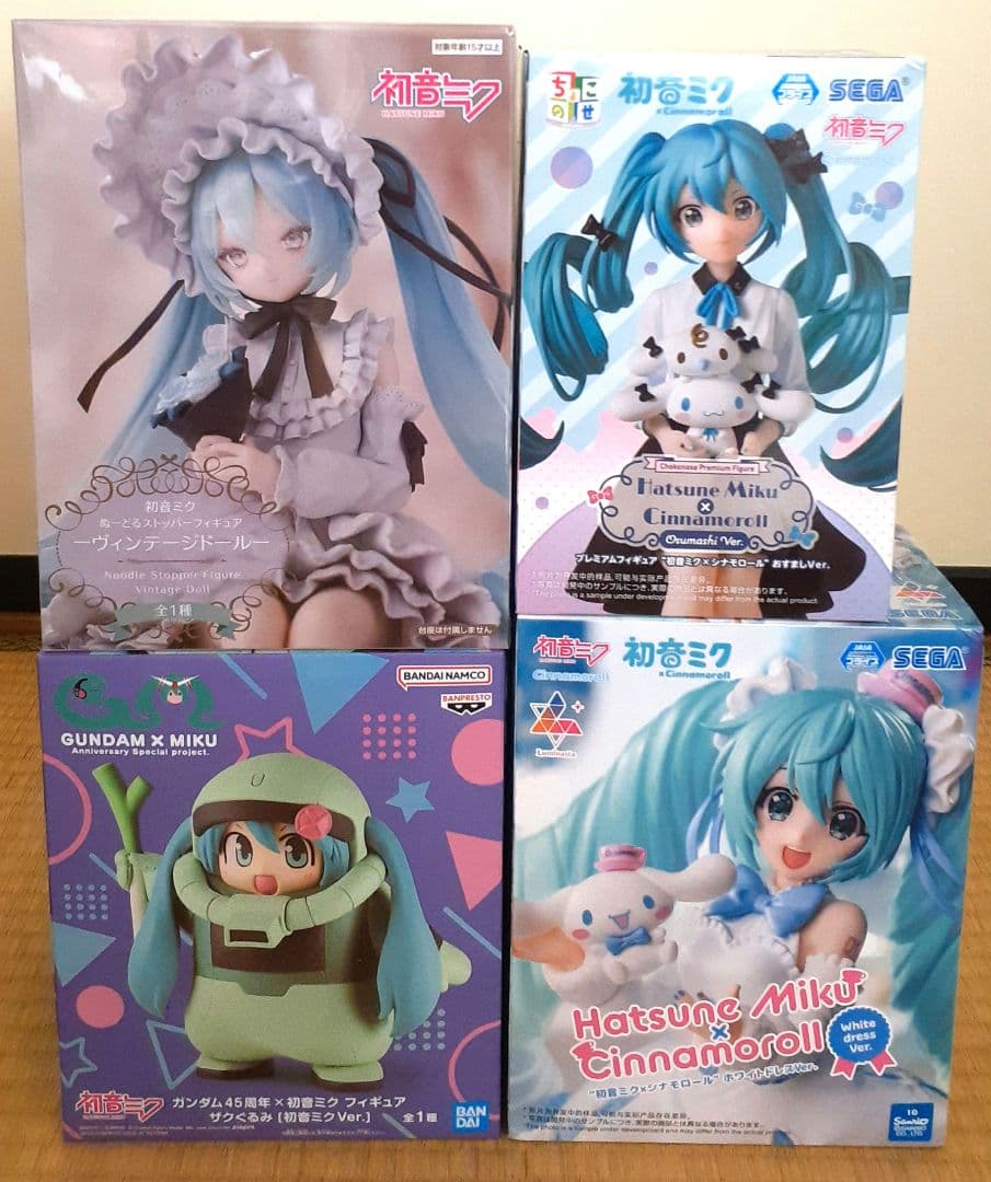 初音ミク　ザクぐるみ　シナモ ちょこのせ　ルミナスタ　ぬーどる　フィギュア　4点