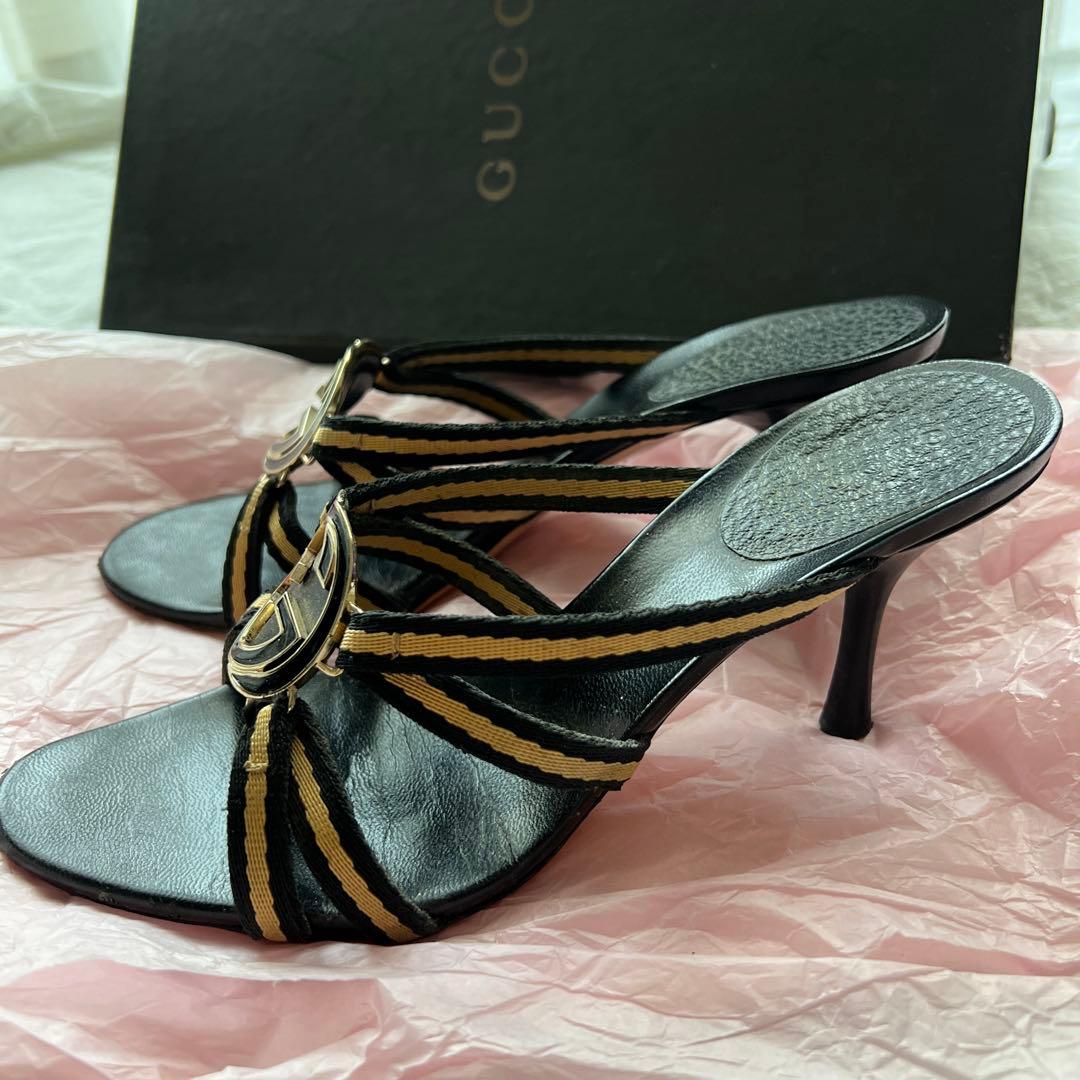 【中古】GUCCI グッチ ミュール サンダル ヒール レア
