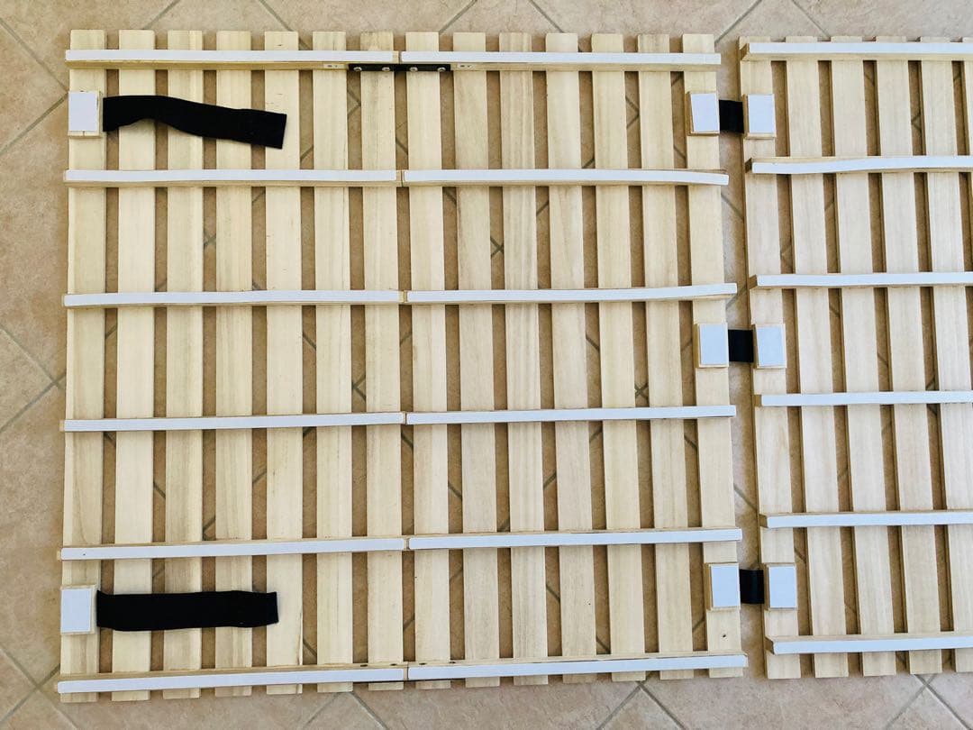 ree.２台セット送料込アイリス桐木製シングルサイズ折りたたみベッド