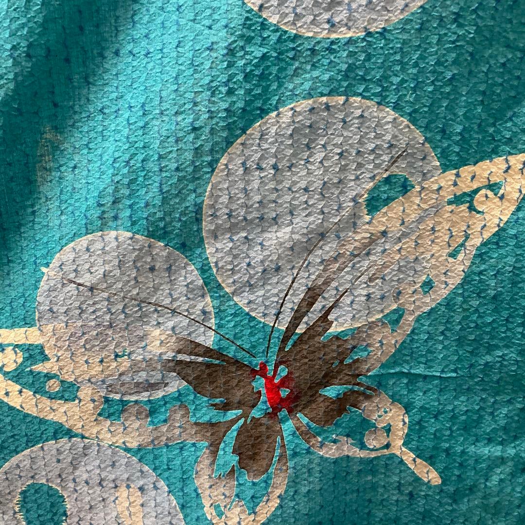 着物ワンピースAラインマキシ丈【127】浴衣反物M〜L