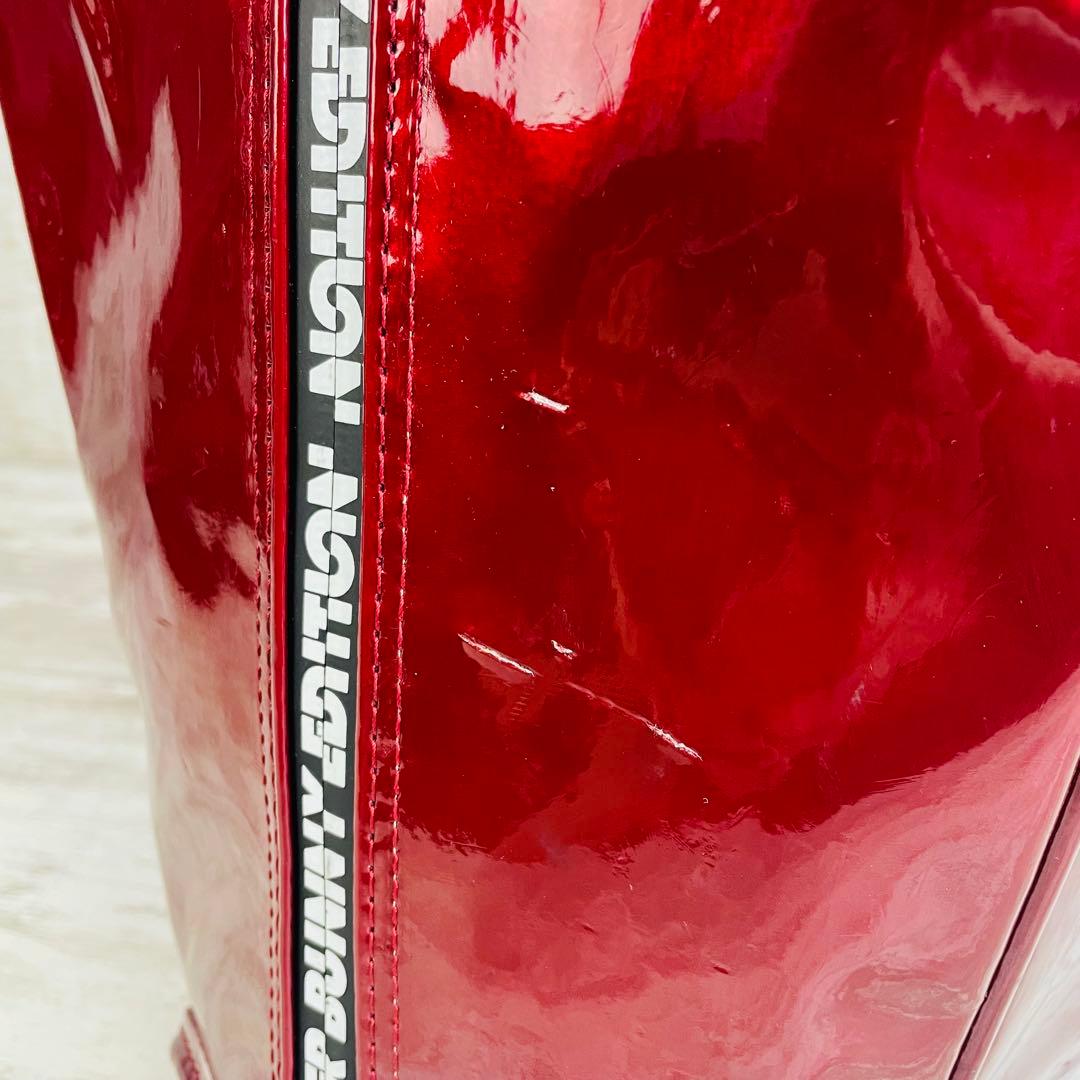 マスターバニーエディション　エナメル スタンド式 キャディバッグ ワインレッド