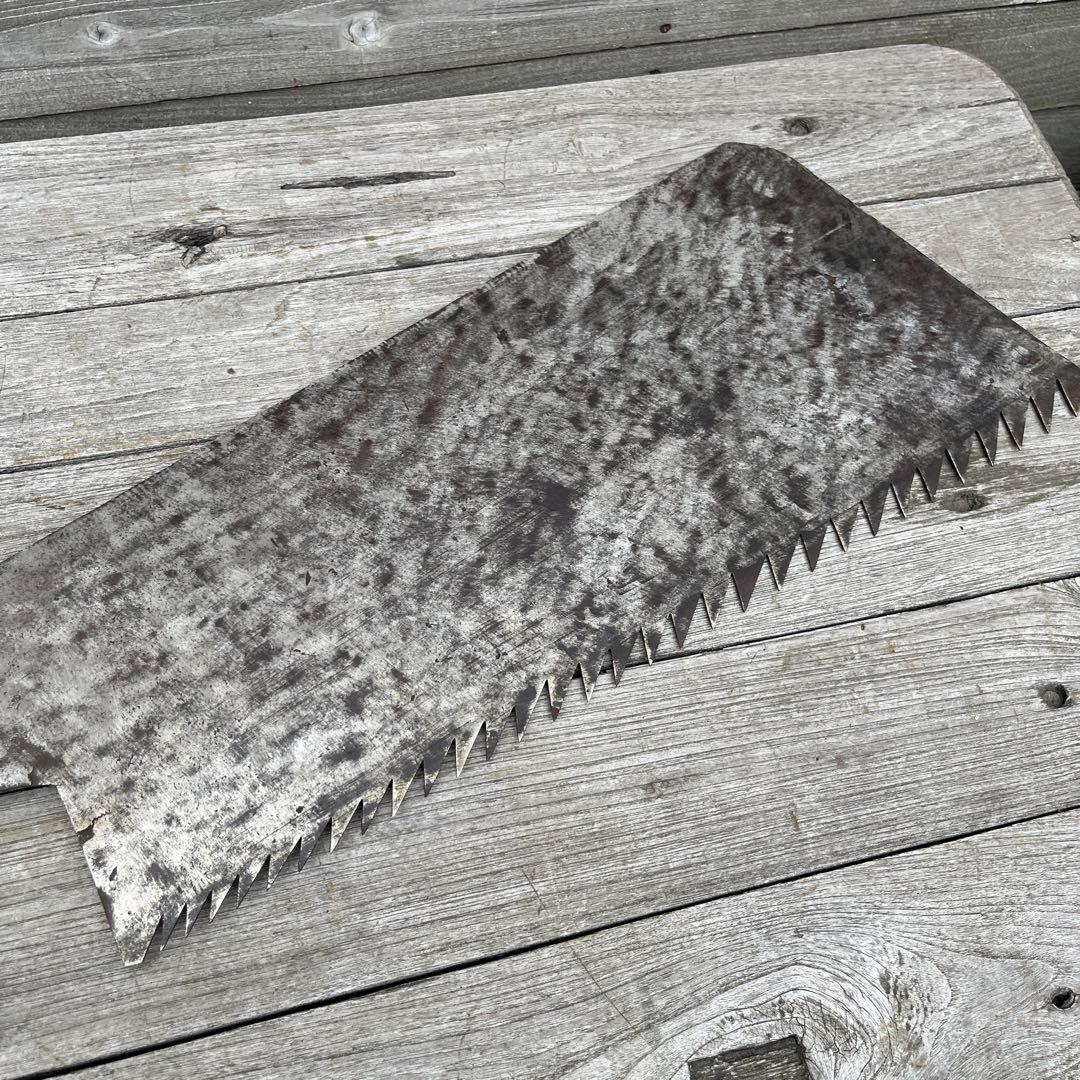 アンティーク　木こり　ノコギリ