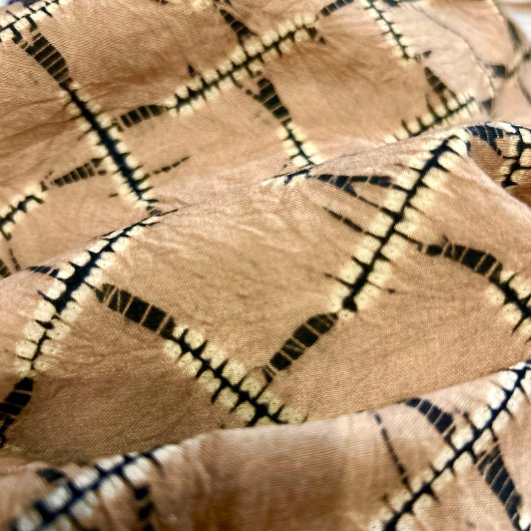 有松絞り　浴衣　広衿