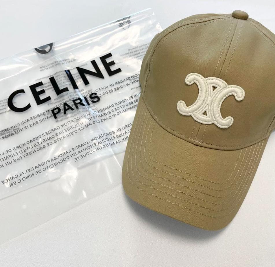 CELINE トリオンフ キャップ コットン カシミア コーデュロイ·