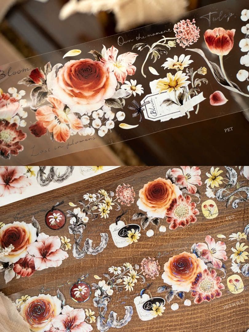 ⭐️SALE⭐️Hoshi奶芙《春野薄雾》海外マスキングテープ　マステ 【2671】