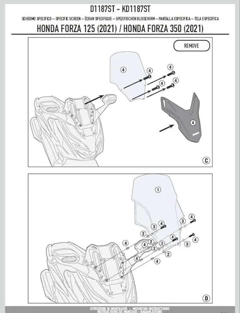 【訳あり新品】HONDA フォルッア MF15/17　GIVI ウィンドシールド