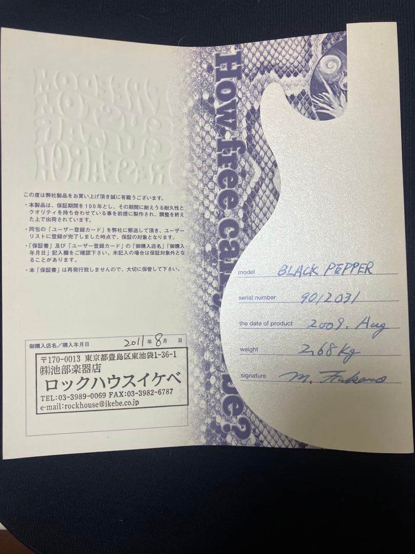 ギター Freedom C.G.R. Black Pepper