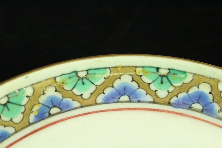 九谷 色絵捻り紋 蓋物 大日本庄三造 十客 美品(K-A683)