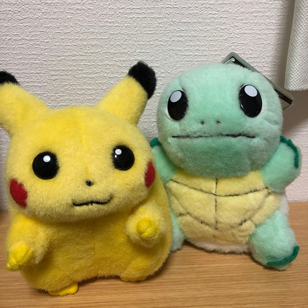 TOMY ピカチュウ　ゼニガメ　ぬいぐるみ　初期　ポケモン　美品　当時物　セット