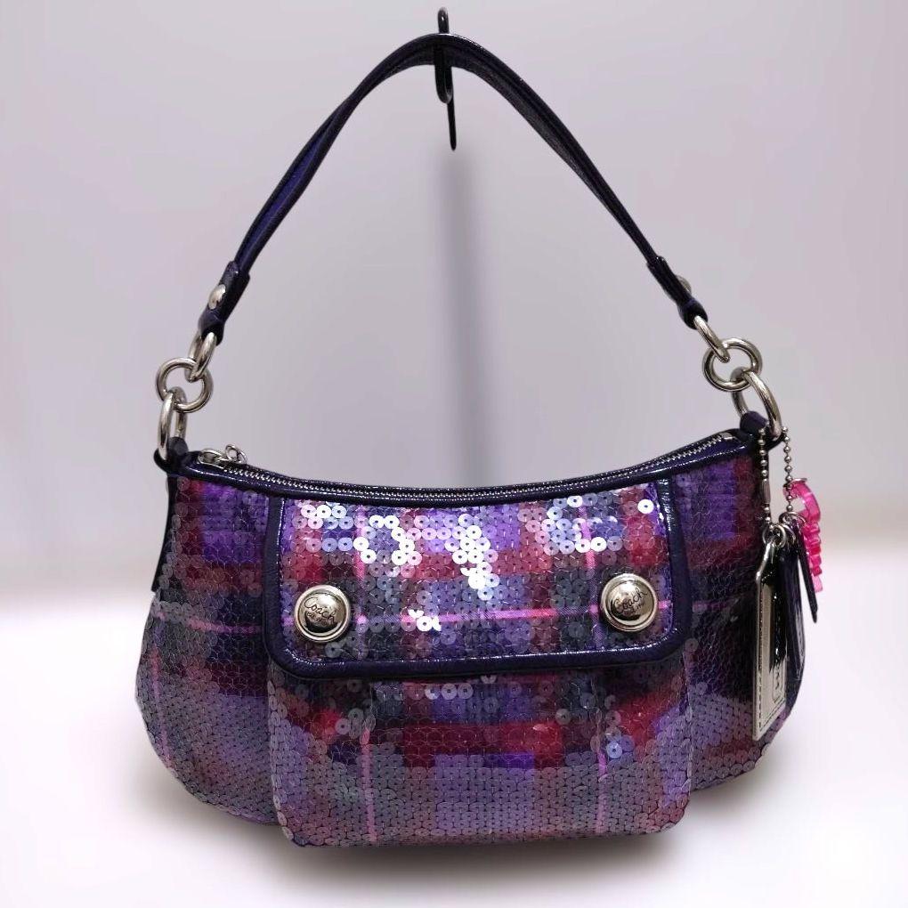 美品 COACH POPPY ハンドバッグ スパンコール