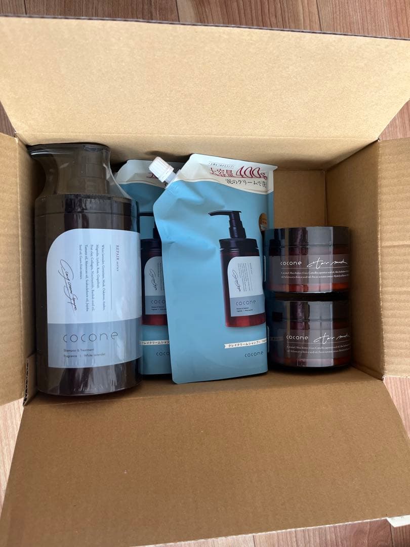 お得！cocone シャンプー本体1詰替2 モイスチャアリペアマスク2 セット