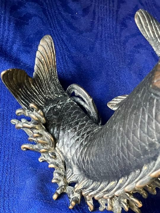 高岡銅器　鯉　コイ　花瓶　一輪挿し