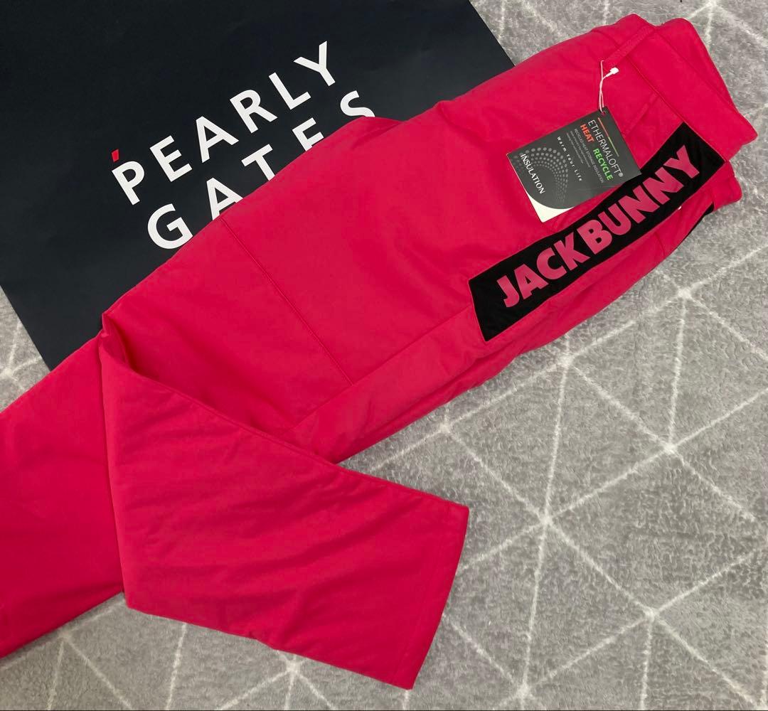 新品 パーリーゲイツ ジャックバニー PEスムース 中綿パンツ(4)M/ピンク