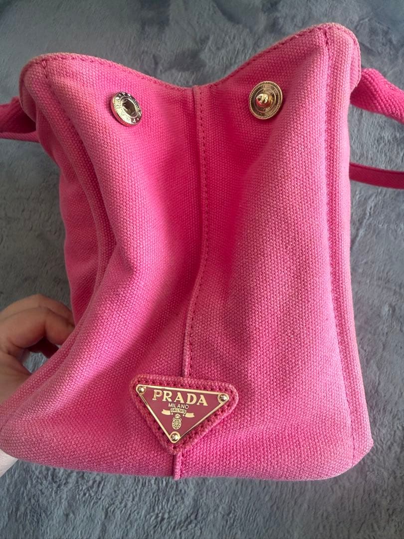 PRADA ピンク ハンドバッグ キャンバス