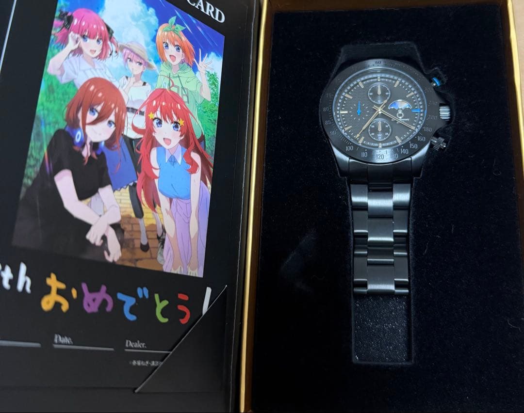 五等分の花嫁　5周年記念サン&ムーンクロノ　時計　三玖　ブラック未使用