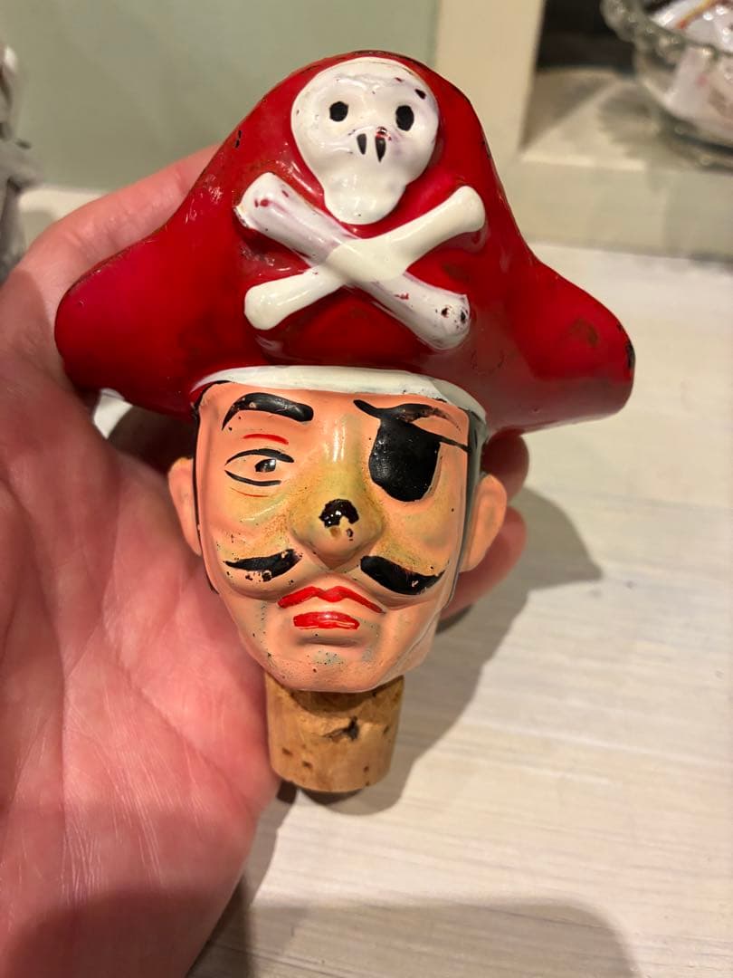 ビンテージ50s スカル　髑髏　骸骨　海賊　パイレーツ　デカンタ　Japan