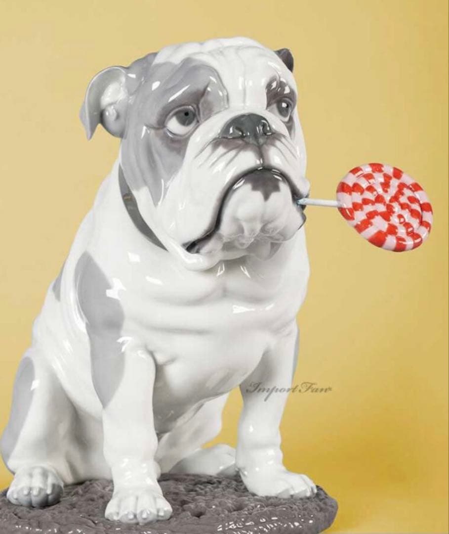 希少品　ブルドッグとロリポップ　LLADRO