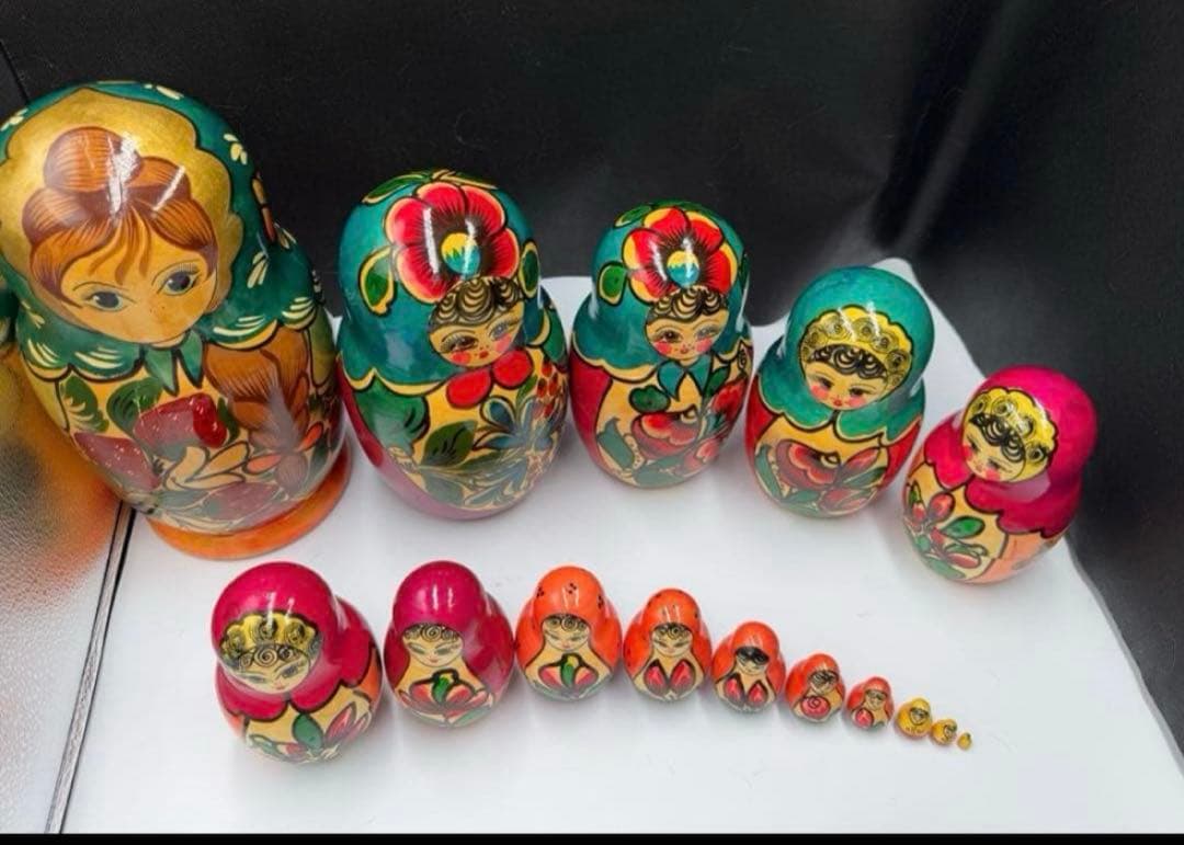 セール‼️ソビエト　アンティーク　マイダン地方　マトリョーシカ　15組　現状