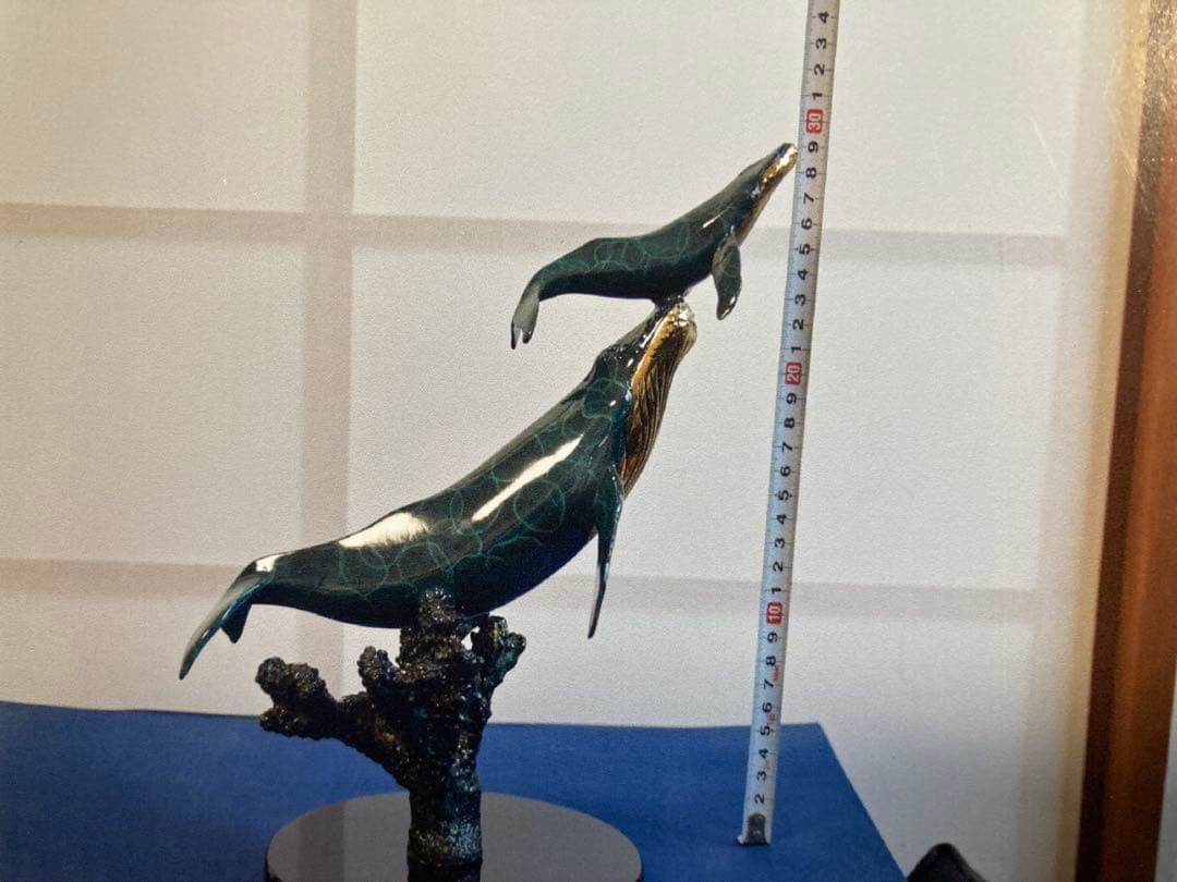 【美品・作品保証書有り】クリスチャン・リース・ラッセン　クジラの彫刻