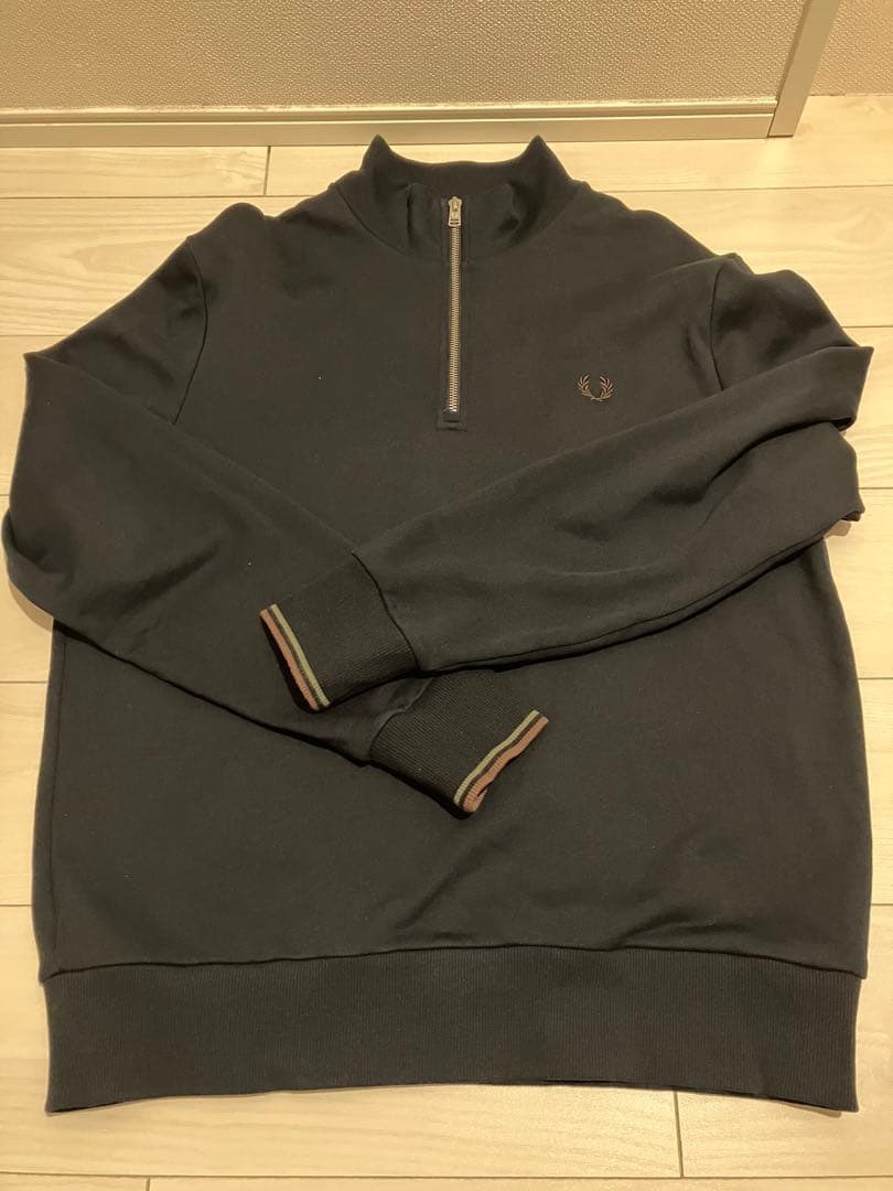 FRED PERRY ネイビー ハーフジップ トレーナー L