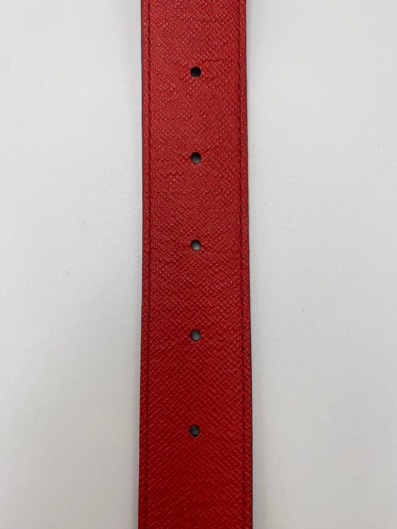 ルイヴィトン　ベルト　サンチュール　イニシャル　M9498　モノグラムLVレッド