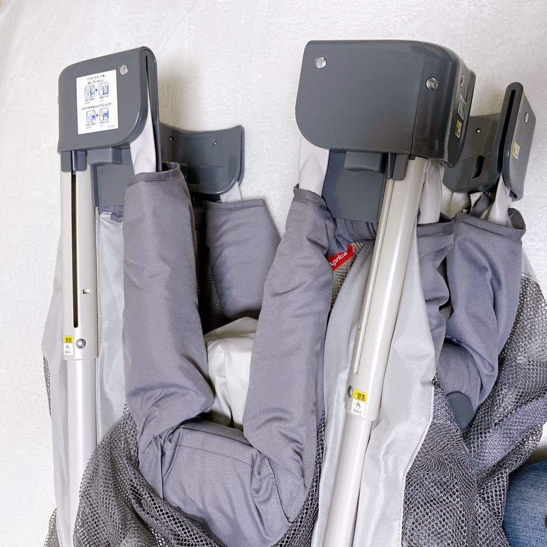 アップリカ　ココネルエアーAB　グレー　ホワイト　ベビーベッド　ベビーサークル