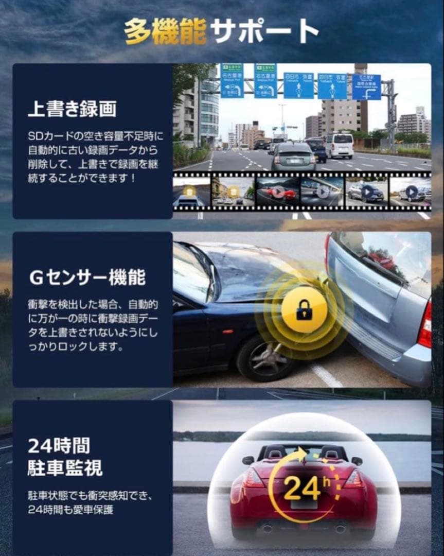 4K UHD ドライブレコーダー GPS搭載