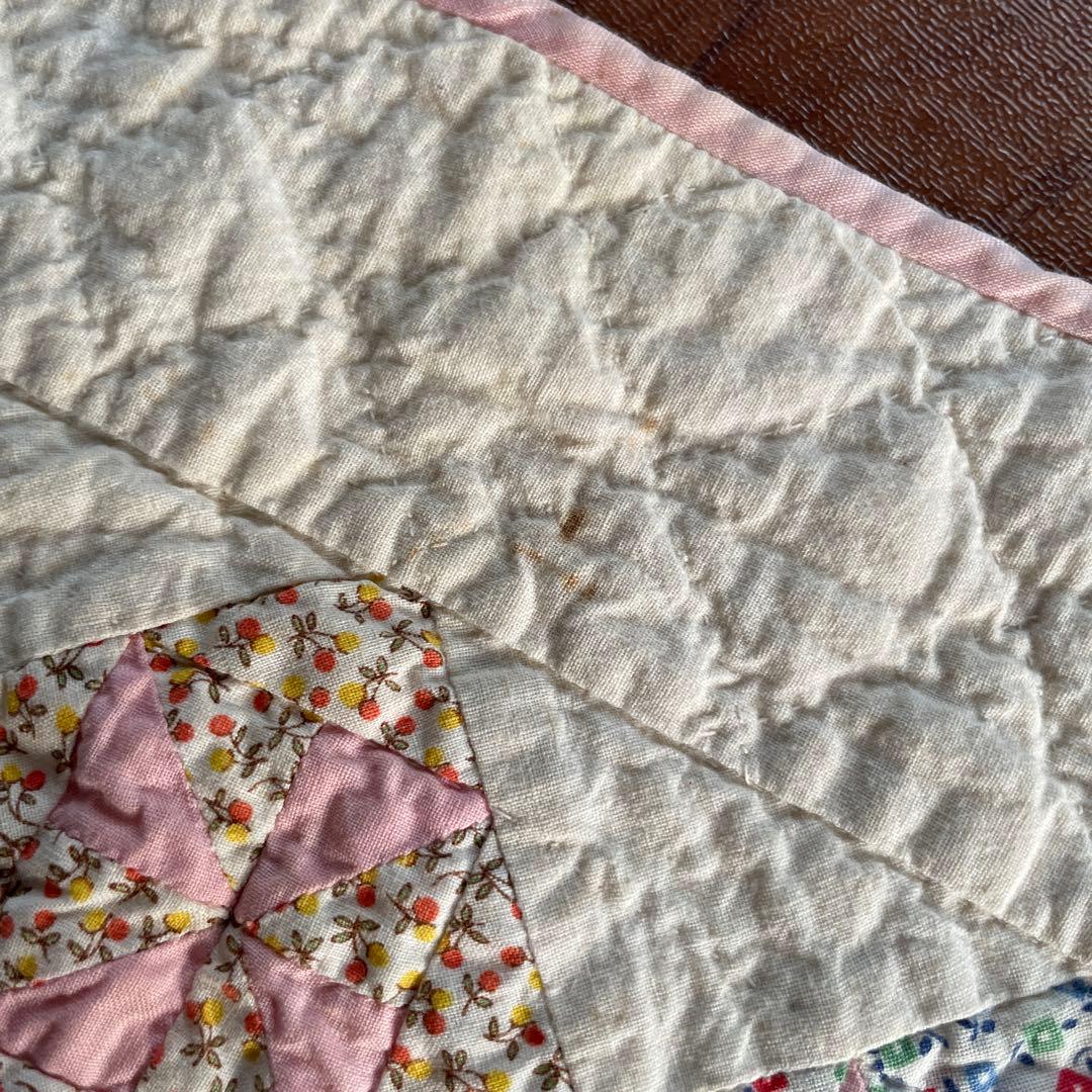 アンティークキルト ピンウィール 風車 ドールキルト ミニキルト