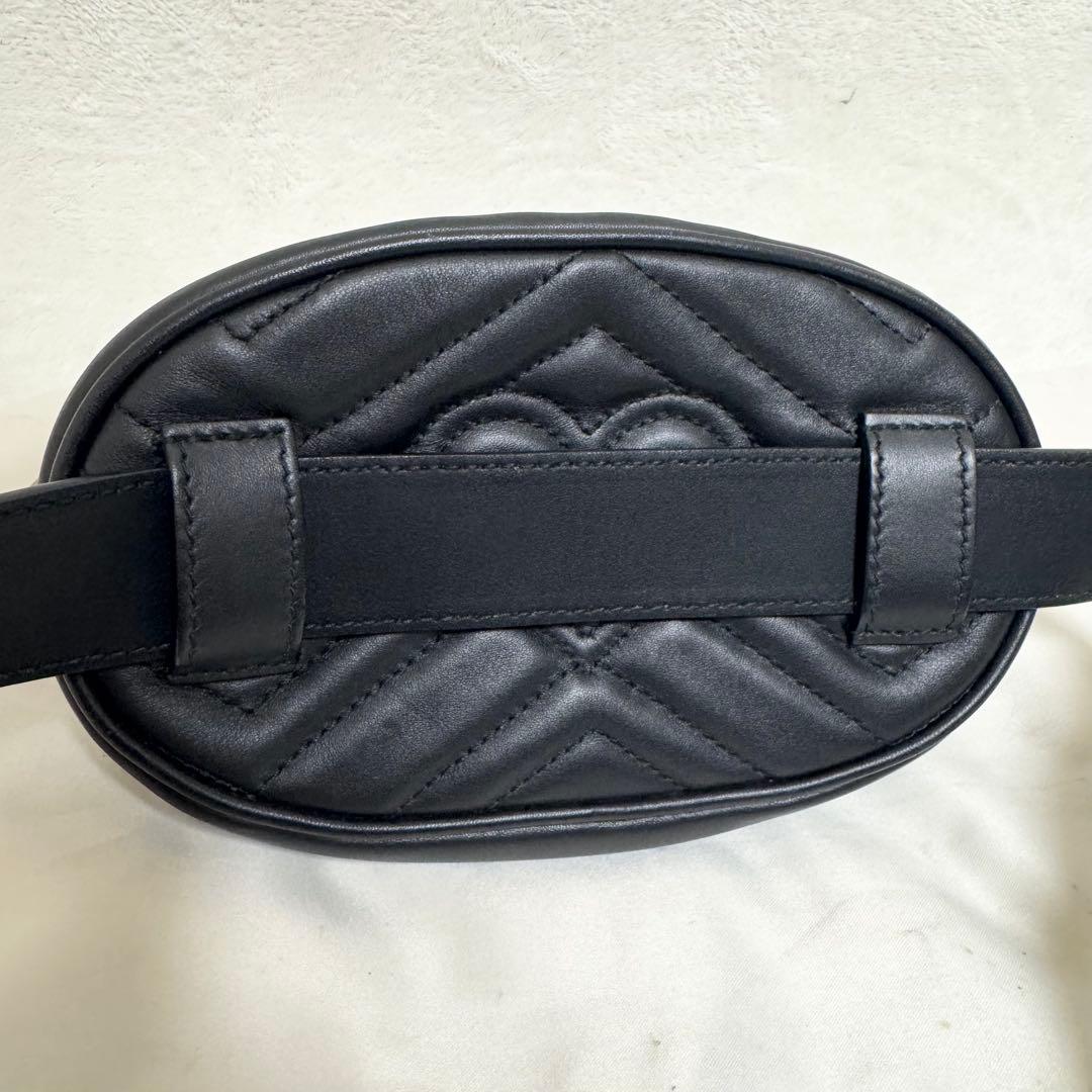 【美品】GUCCI グッチ ウエストポーチ マーモント レザー ブラック 正規品