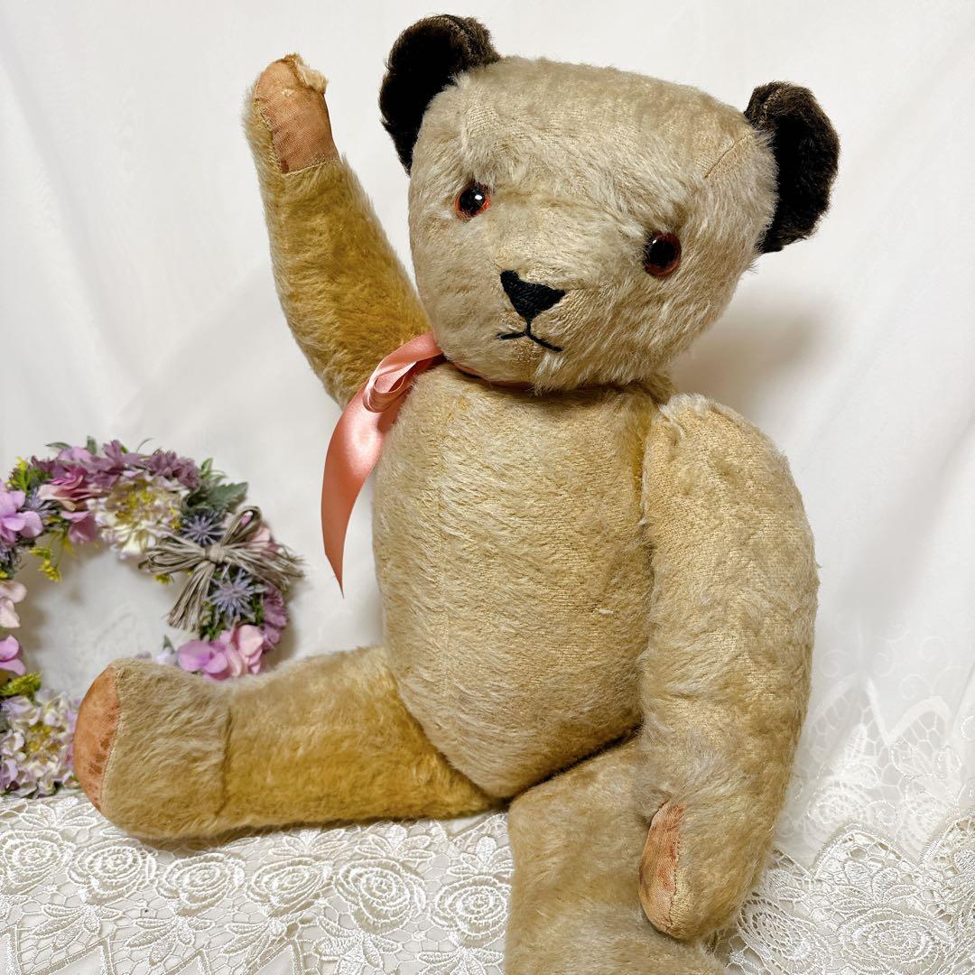 ❤️ビッグ❤️黒いお耳のチャドバレーベア　アンティークベア　Chad Valley