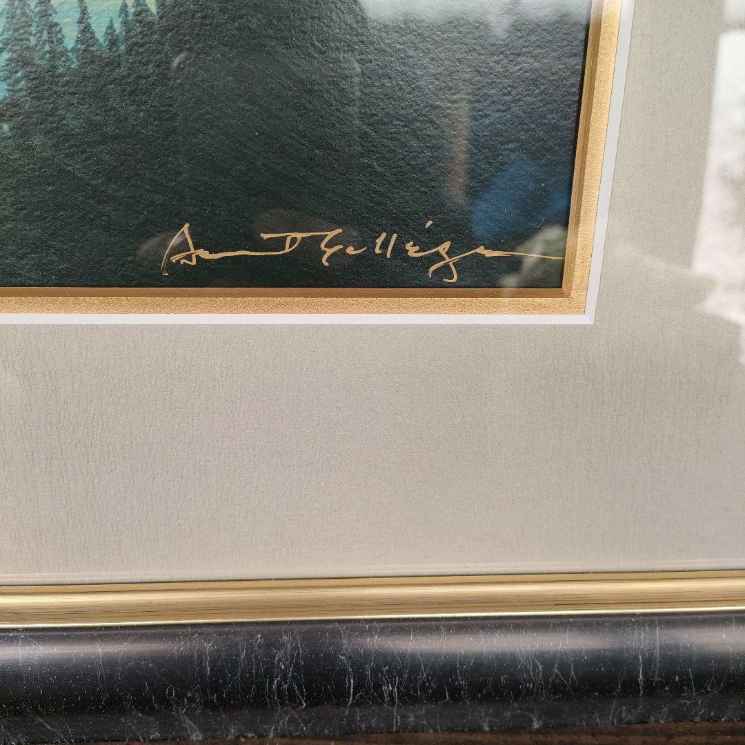 【真作】デイビッド・ガエーゴス エメラルドベイサンライズ シルクスクリーン 版画