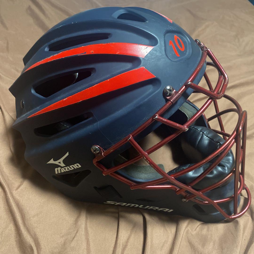 ホッケー型　キャッチャー　マスク　ヘルメット　阿部慎之助　侍ジャパン　ミズノ