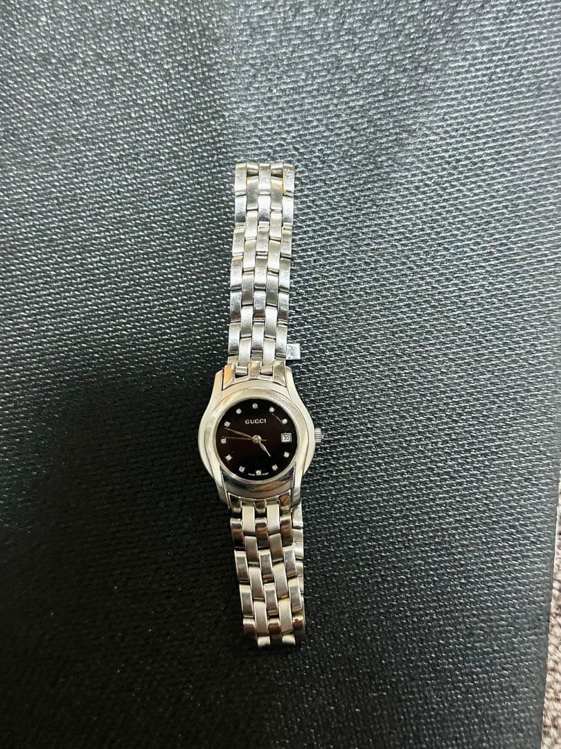 グッチ 腕時計 11Pダイヤ 5500L デイト SS レディース 稼働品