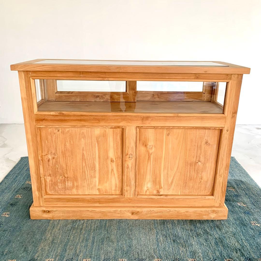 チークショーケースカウンター　総無垢　レジ台