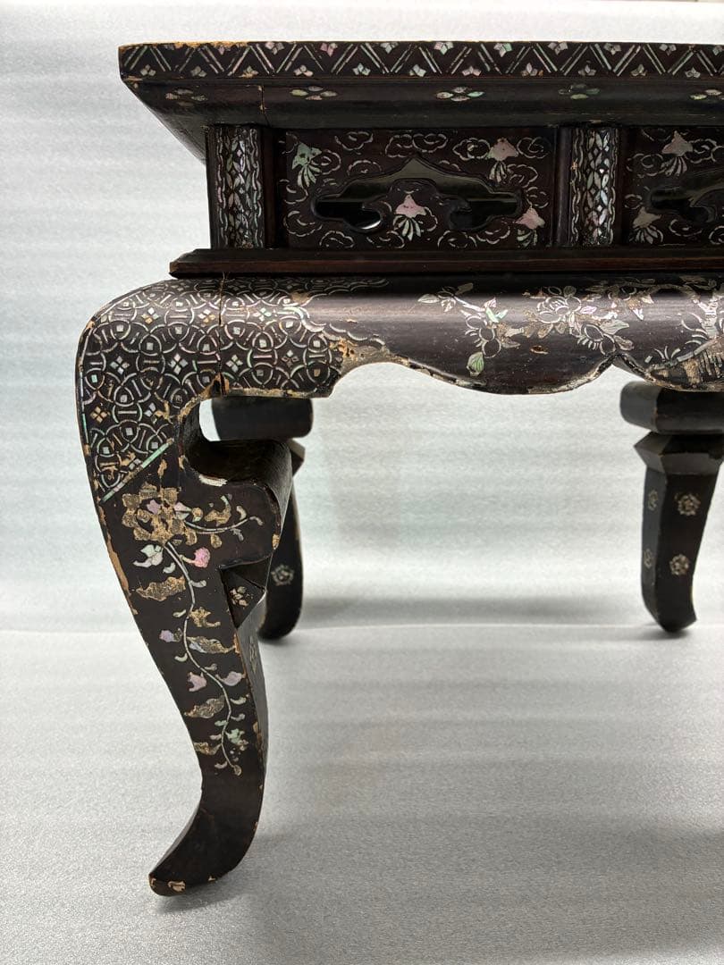 螺鈿細工　飾台　香炉台　花台　江戸時代　古美術