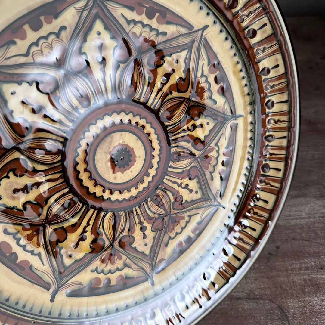 希少　ソビエト陶器　アラベスク模様　大皿　ロシア　焼き物　工芸品　陶磁器　D