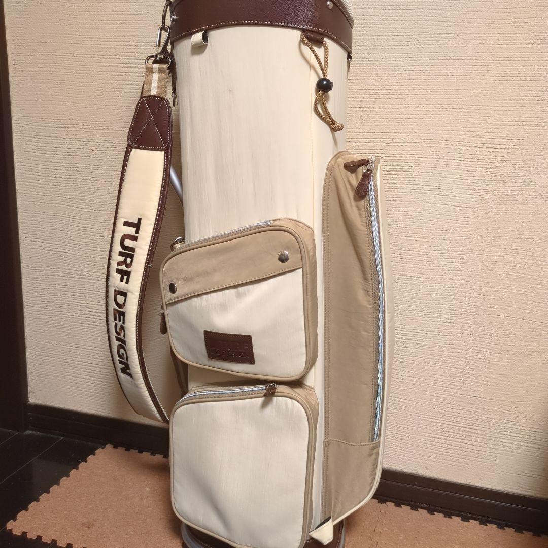 TURF DESIGN キャディバッグ ホワイト/ベージュ