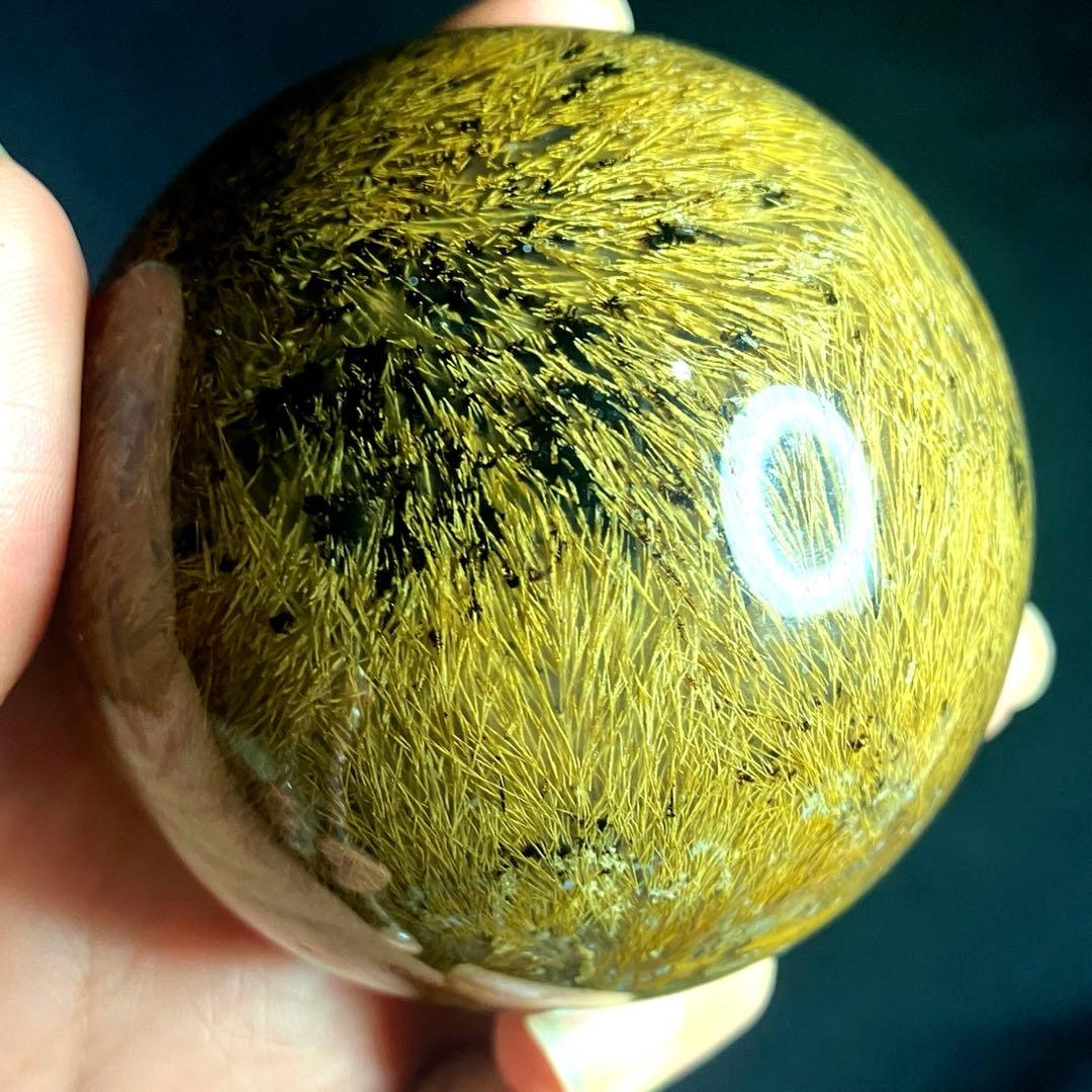 超大玉　65mm ゴールドスモーキールチルクォーツ　金針水晶　パワーストーン