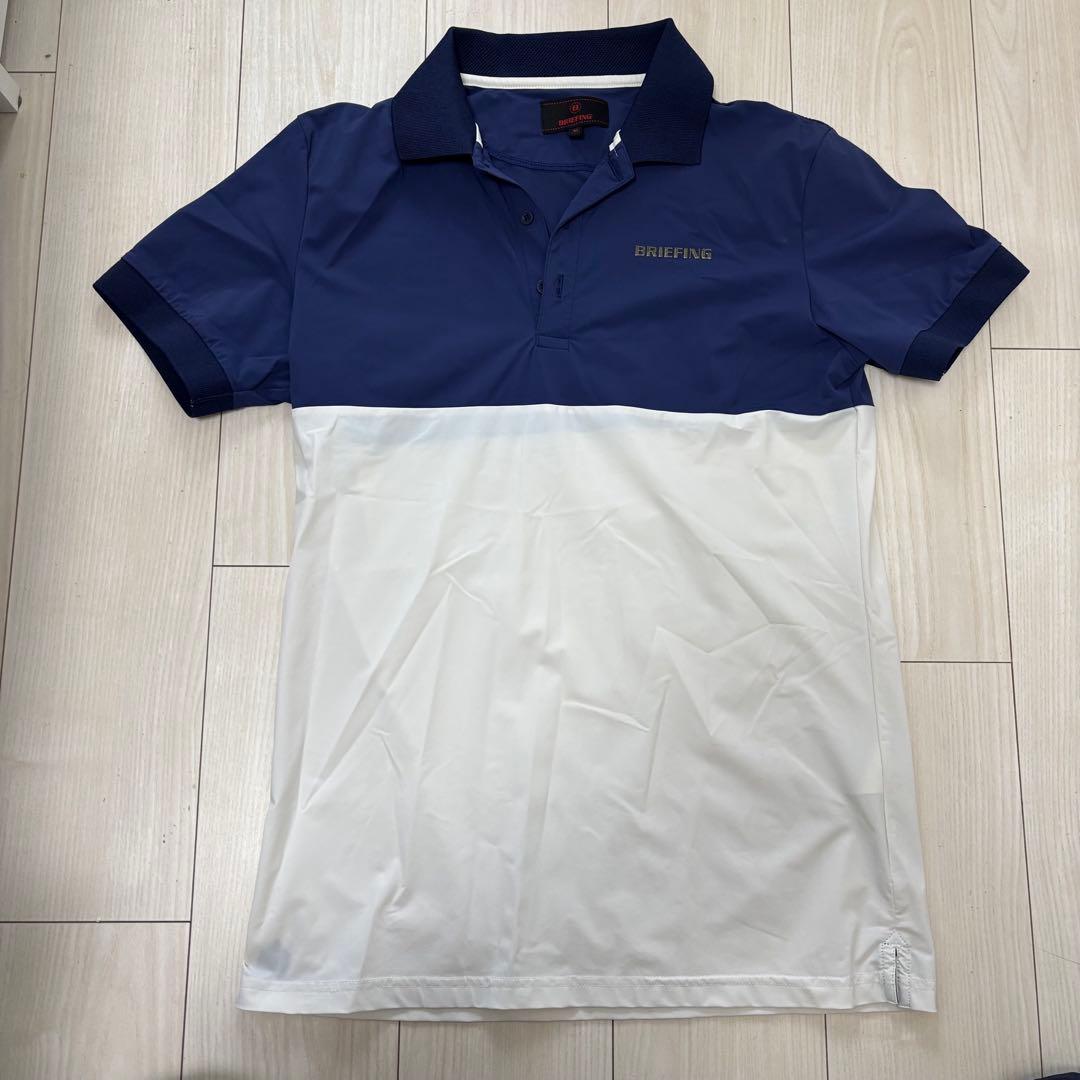 BRIEFING ポロシャツ M ネイビー/ホワイト