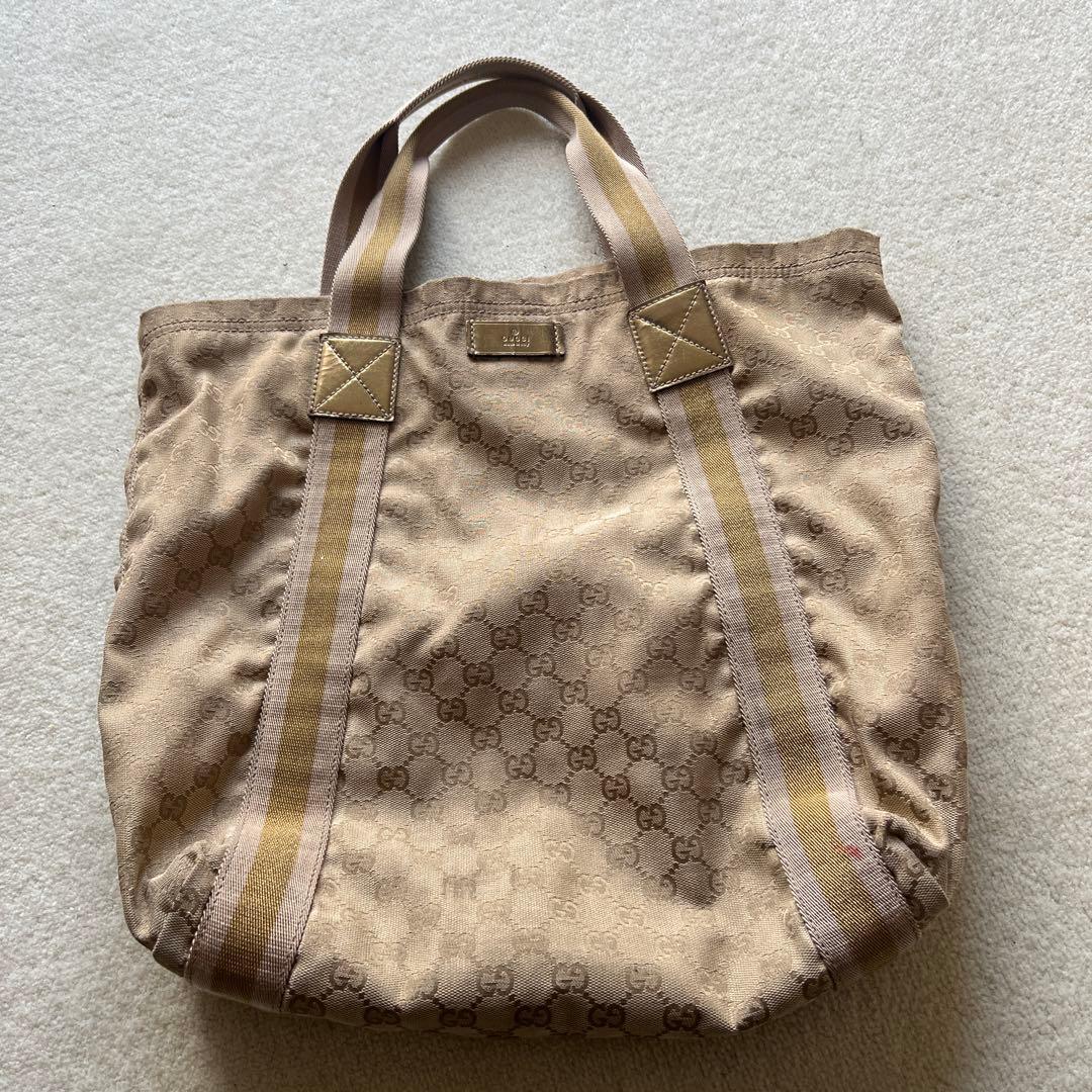GUCCI トートバッグ ベージュ キャンバス ブランド