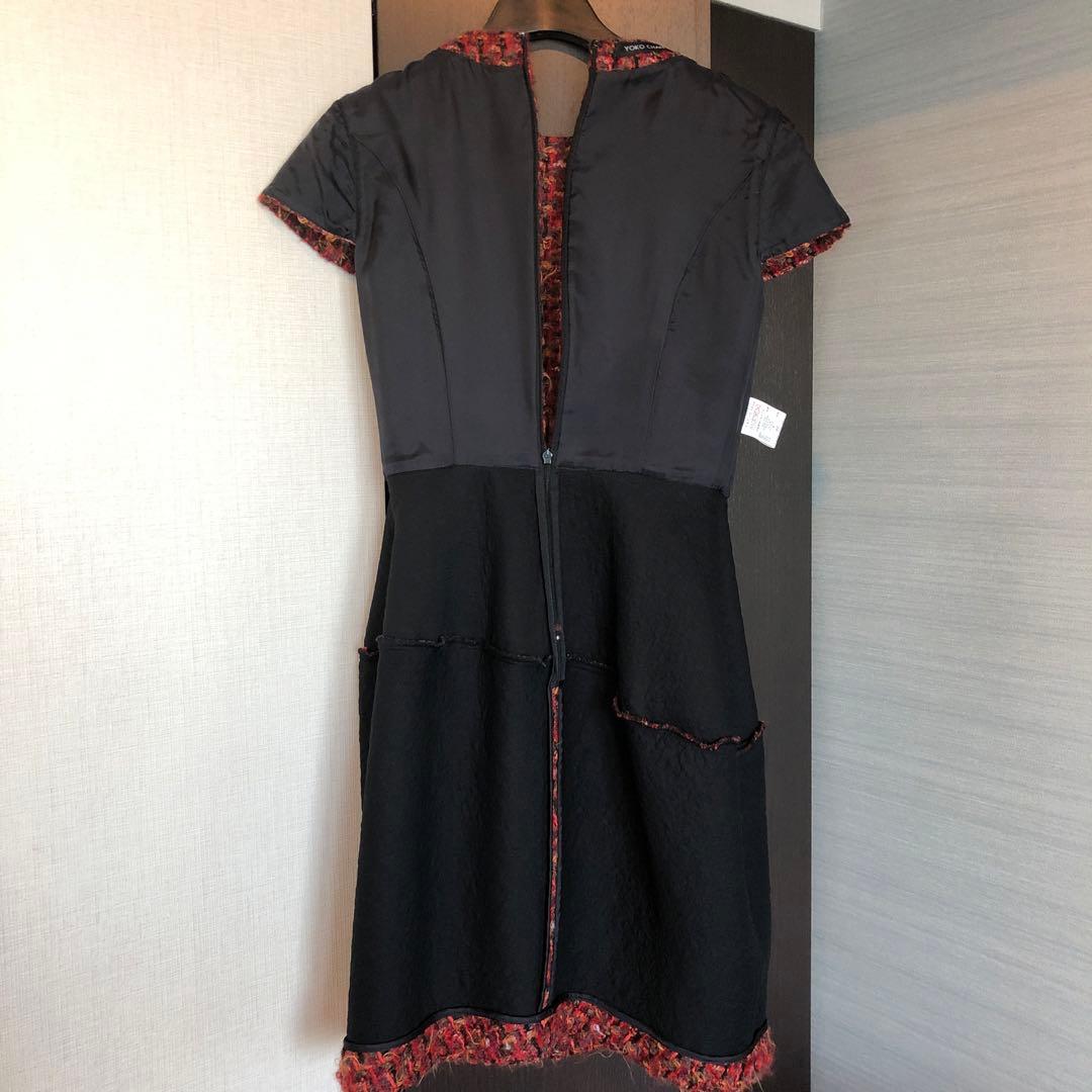 lemonsan 　YOKO CHAN♡36♡赤系ツイードひざ丈ワンピース