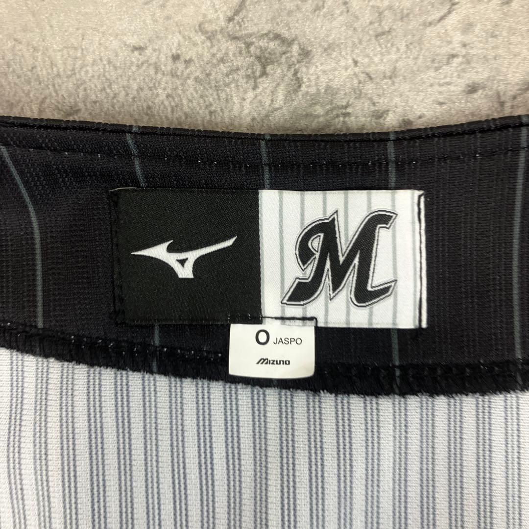 千葉ロッテマリーンズ レプリカユニフォーム ビジター ミズノ 古着 刺繍 黒 O